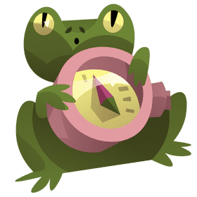 Travel frog compass clipart