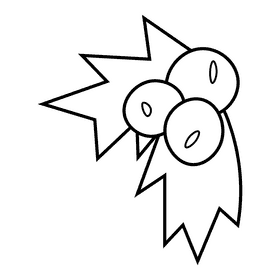 Winter berries black and white clipart