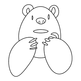 Winter bear black and white clipart