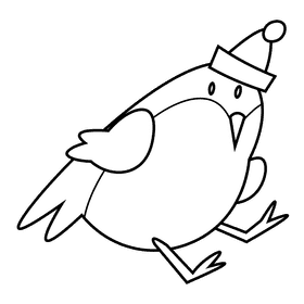 Winter bird black and white clipart