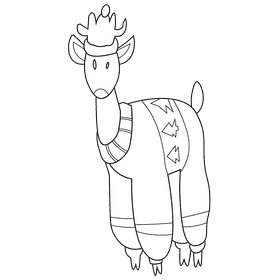Winter deer black and white clipart