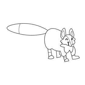 Winter fox black and white clipart