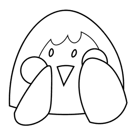 Winter pinguin black and white clipart