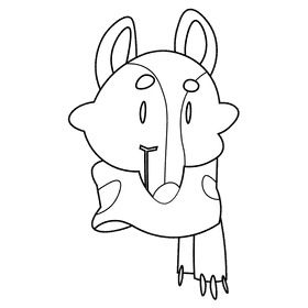 Winter wolf black and white clipart