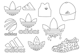 Adidas black and white vector