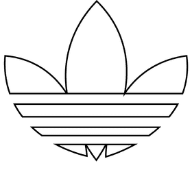 Adidas logo black and white clipart