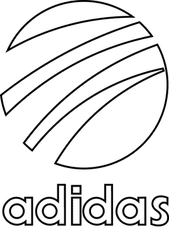 Adidas logo black and white clipart