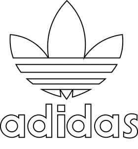 Adidas logo black and white clipart