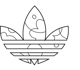 Adidas logo colour black and white clipart
