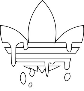 Adidas logo melts black and white clipart