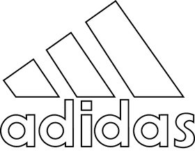 Adidas logo white black and white clipart