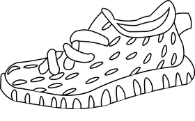 Adidas sneaker black and white clipart