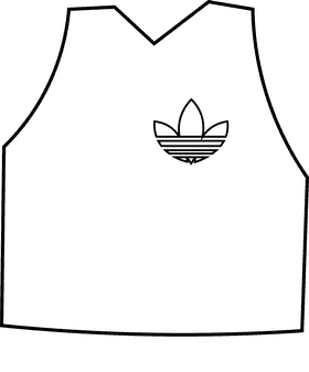 Adidas undershirt black and white clipart