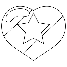 4th of july patriotic heart drawing black and white clipart