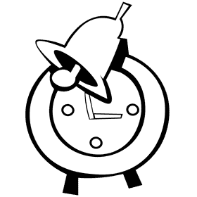 Alarm clock bell black and white clipart
