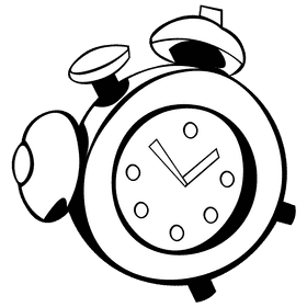 Alarm clock red black and white clipart