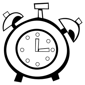 Alarm clock standart black and white clipart