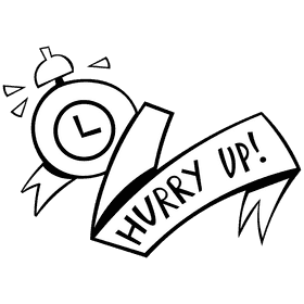 Alarm clock sticker black and white clipart