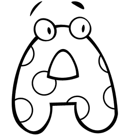 Alphabet letter a black and white clipart