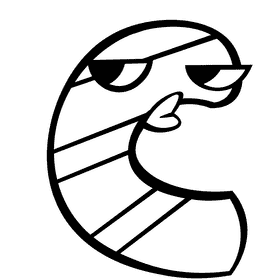 Alphabet letter c black and white clipart