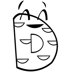 Alphabet letter d black and white clipart