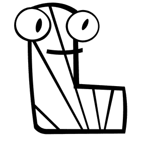 Alphabet letter l black and white clipart