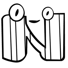 Alphabet letter n black and white clipart