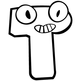 Alphabet letter t black and white clipart