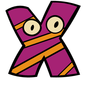 Alphabet letter x clipart