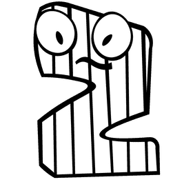 Alphabet letter z black and white clipart