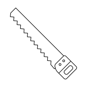 Hand saw black and white clipart