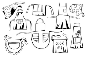 Apron black and white vector