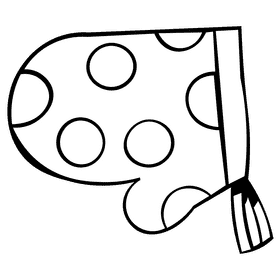 Apron glowe black and white clipart