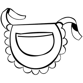 Apron round black and white clipart