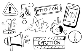 Attention black and white vector