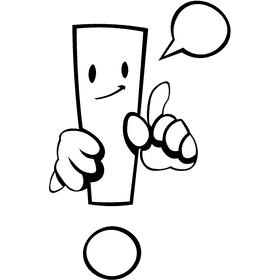Attention exclamation point black and white clipart