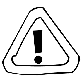 Attention sign black and white clipart