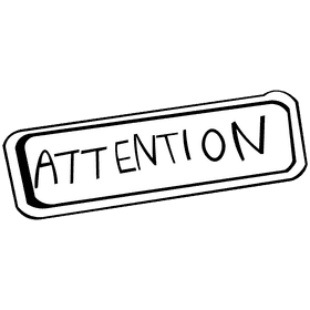 Attention sign black and white clipart