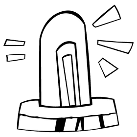 Attention siren black and white clipart