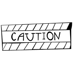 Attention sticker black and white clipart