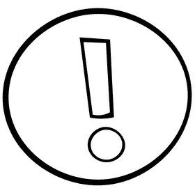 Attention sticker black and white clipart