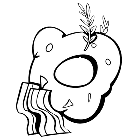 Bacon egg black and white clipart