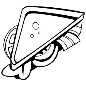 Bacon sandwich black and white clipart