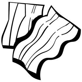 Bacon slices black and white clipart