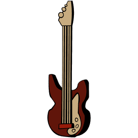 Bass guitar dark clipart