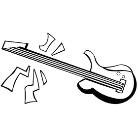 Bass guitar double black and white clipart