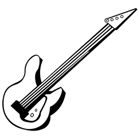 Bass guitar orange black and white clipart