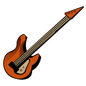 Bass guitar orange clipart