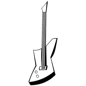 Bass guitar red black and white clipart