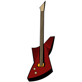 Bass guitar red clipart